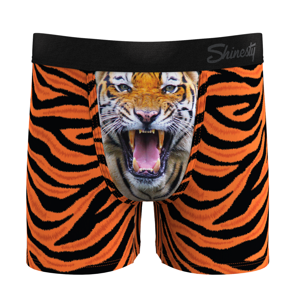 The Feral Feline | Tiger Print Youth Boxer Briefs - Shinesty
