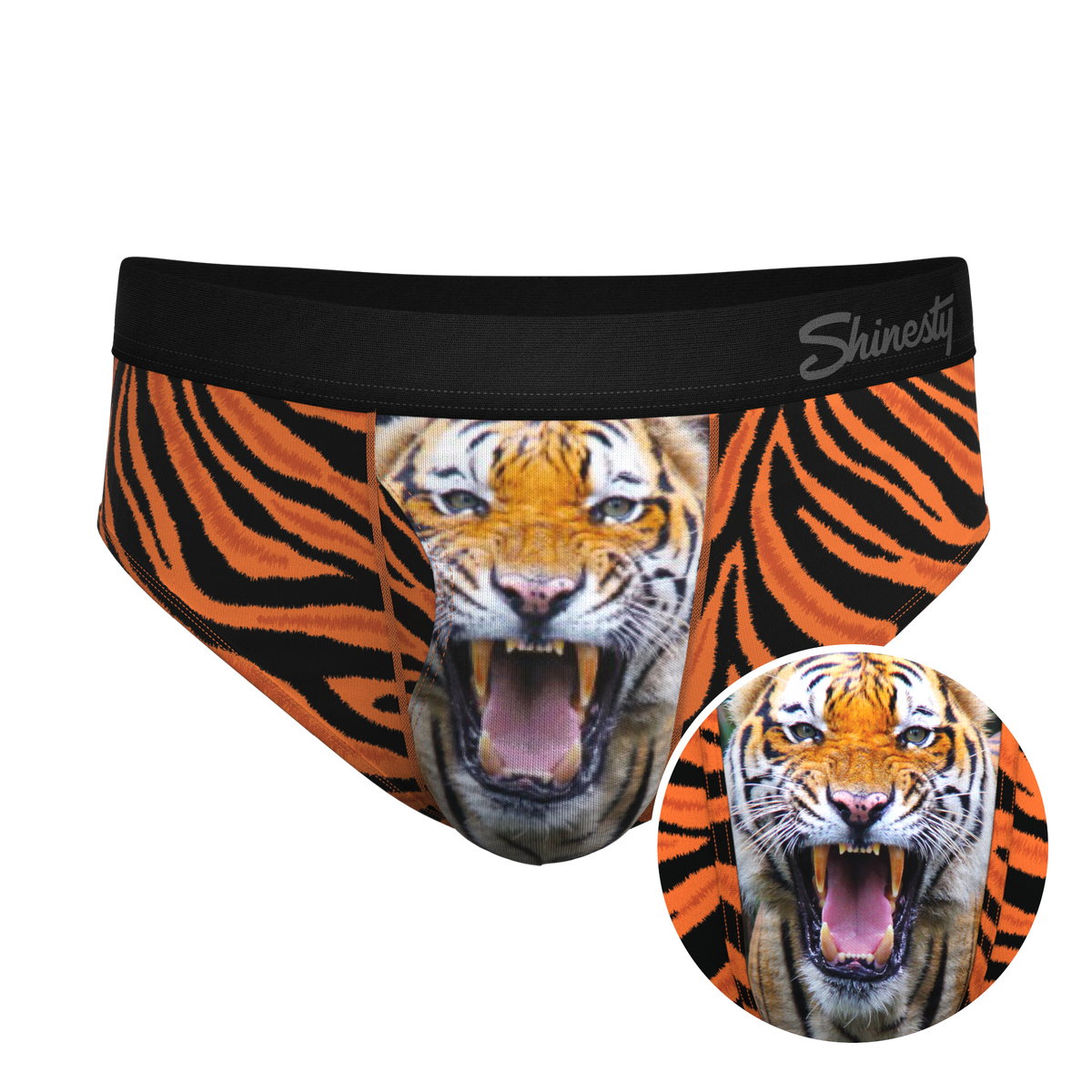 The Feral Feline | Tiger Print Ball Hammock® Pouch Underwear Briefs - Shinesty