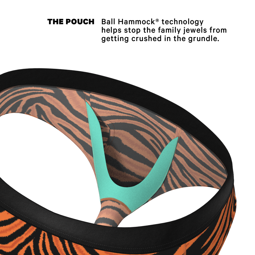 The Feral Feline | Tiger Print Ball Hammock® Pouch Underwear Briefs - Shinesty