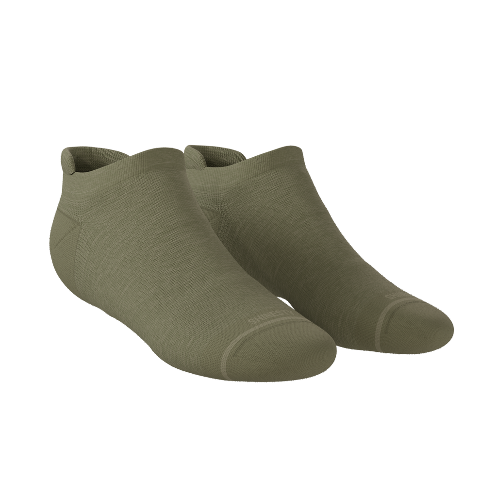 The Fields Of Green | Oil Green Heel Hammock™ Ankle Socks - Shinesty