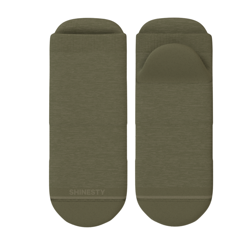 The Fields Of Green | Oil Green Heel Hammock™ Ankle Socks - Shinesty