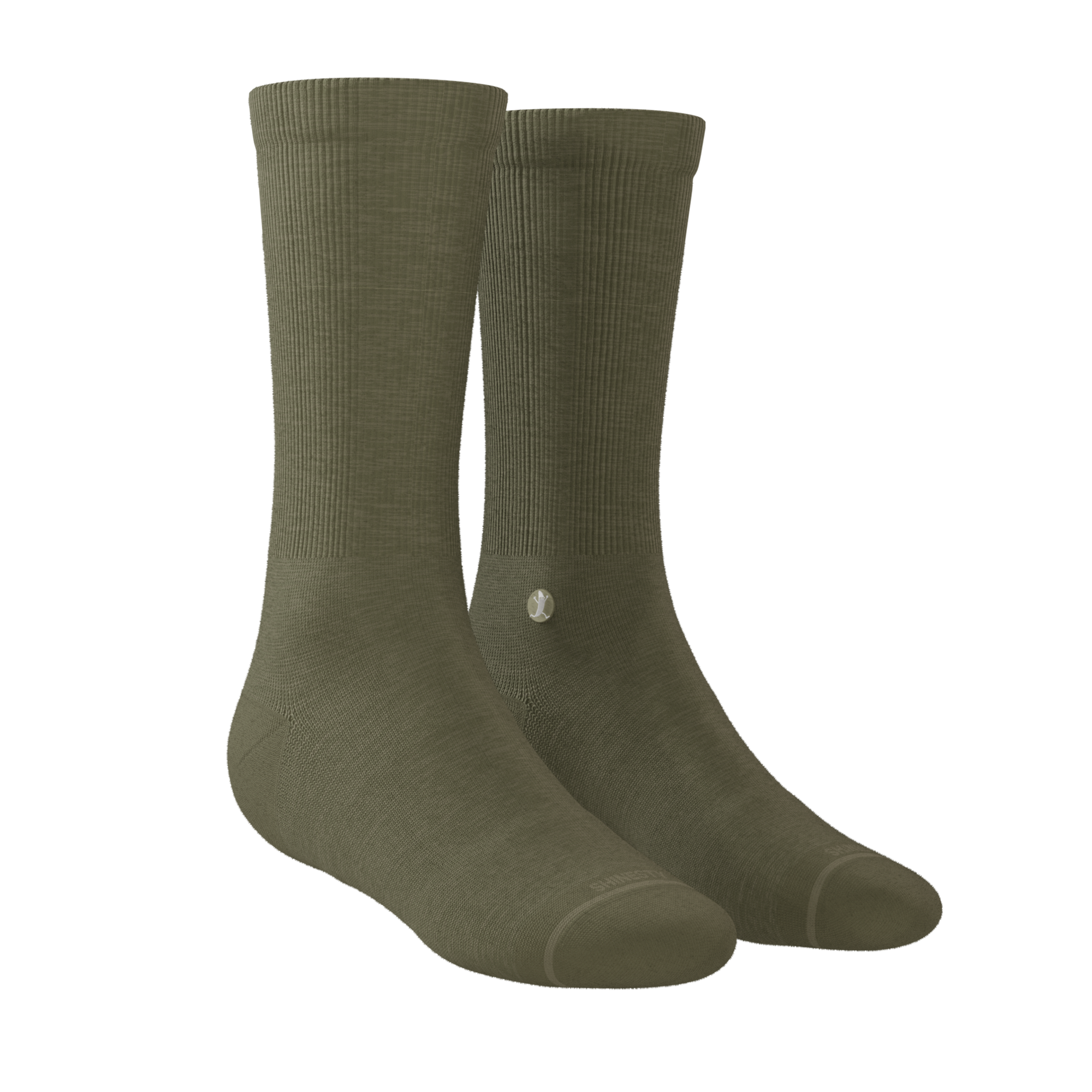 The Fields Of Green | Oil Green Heel Hammock™ Crew Socks - Shinesty