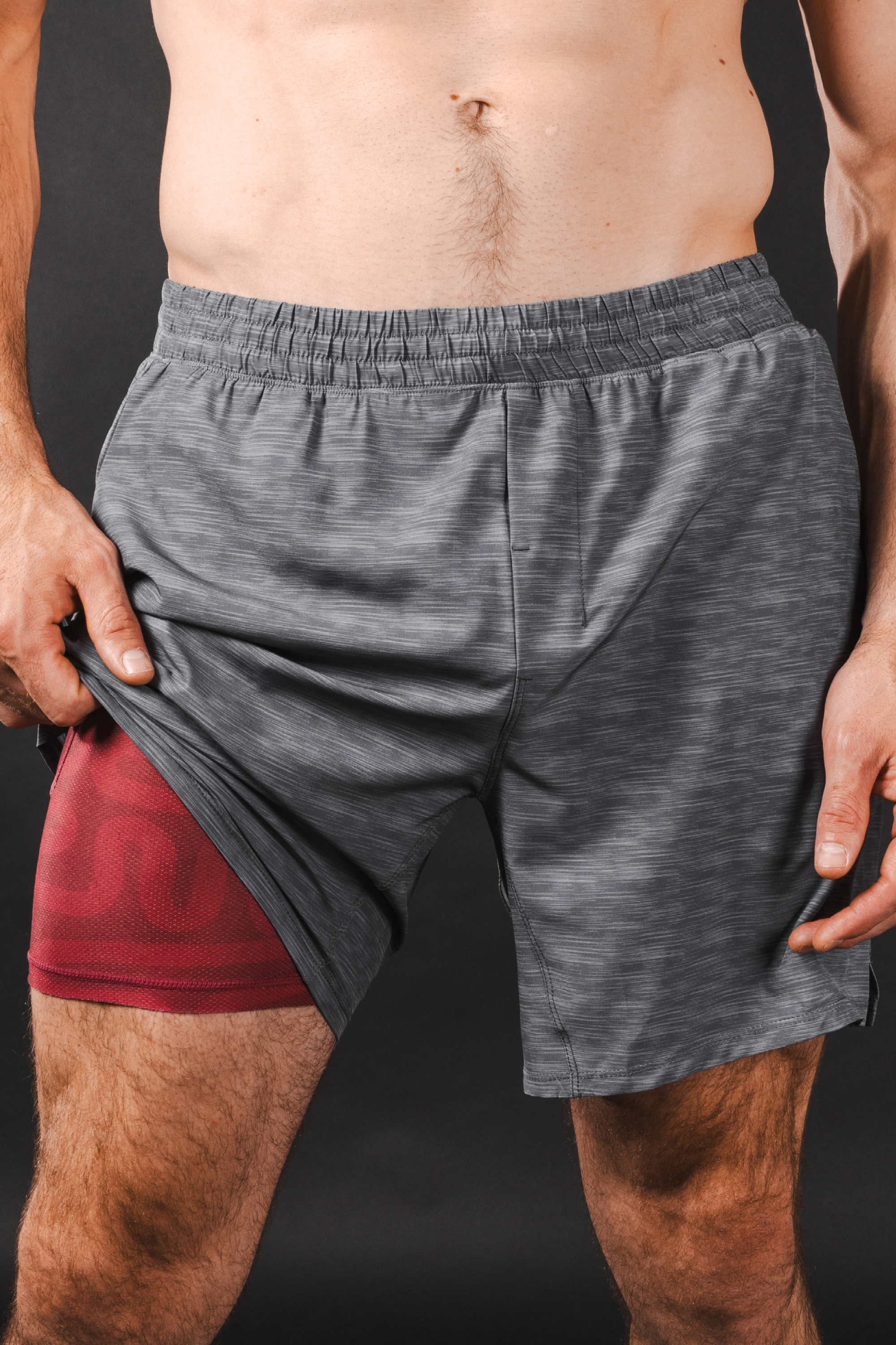 The Finish Line | Grey and Red Ball Hammock® 7 Inch Athletic Shorts - Shinesty