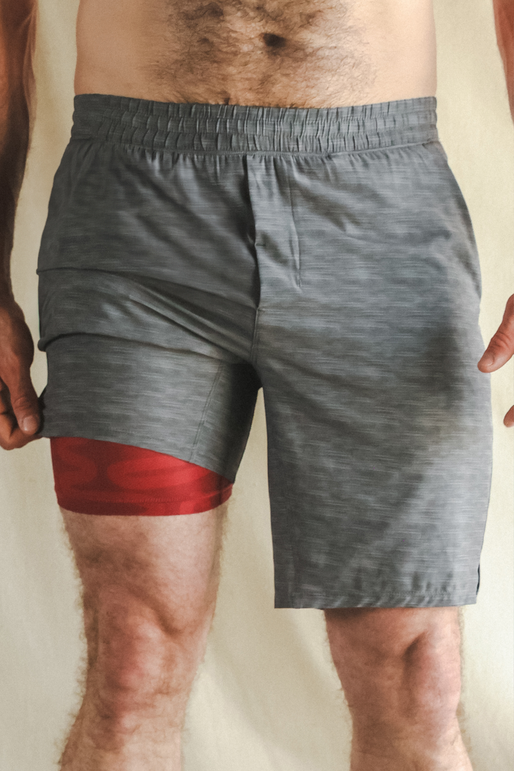The Finish Line | Grey and Red Ball Hammock® 9 Inch Athletic Shorts - Shinesty