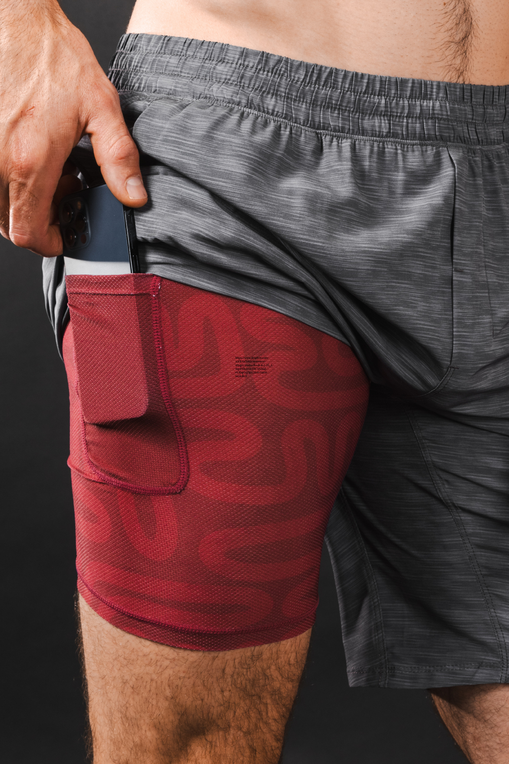 The Finish Line | Grey and Red Ball Hammock® 9 Inch Athletic Shorts - Shinesty