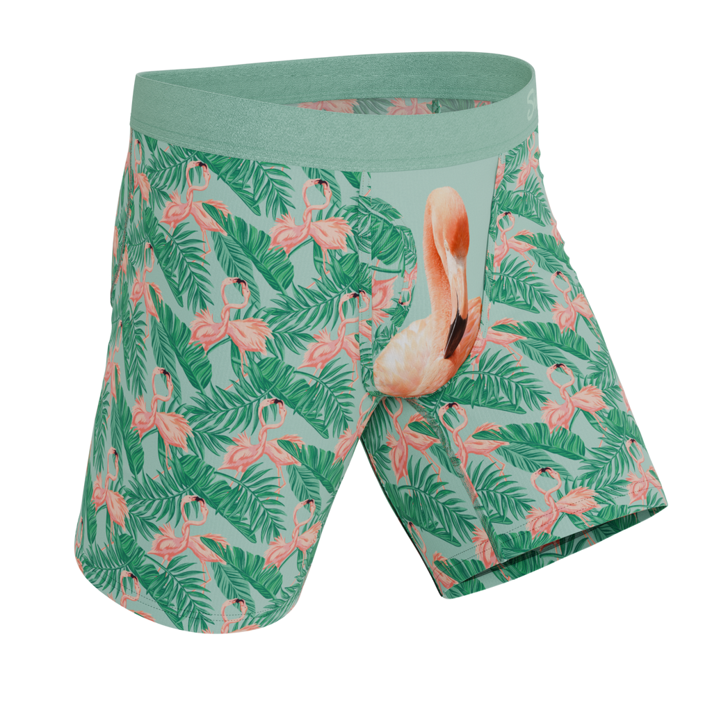 The Flamboyance | Flamingo Ball Hammock® Boxer - Long Leg - Shinesty