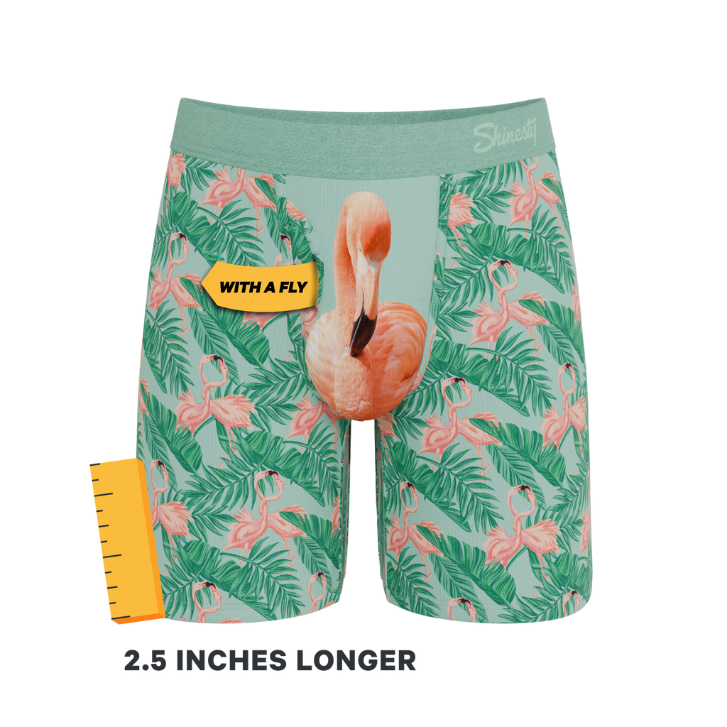 The Flamboyance | Flamingo Ball Hammock® Boxer - Long Leg - Shinesty