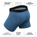 The Fleck Me | Heather Blue Flecked Ball Hammock® Pouch Underwear - Shinesty