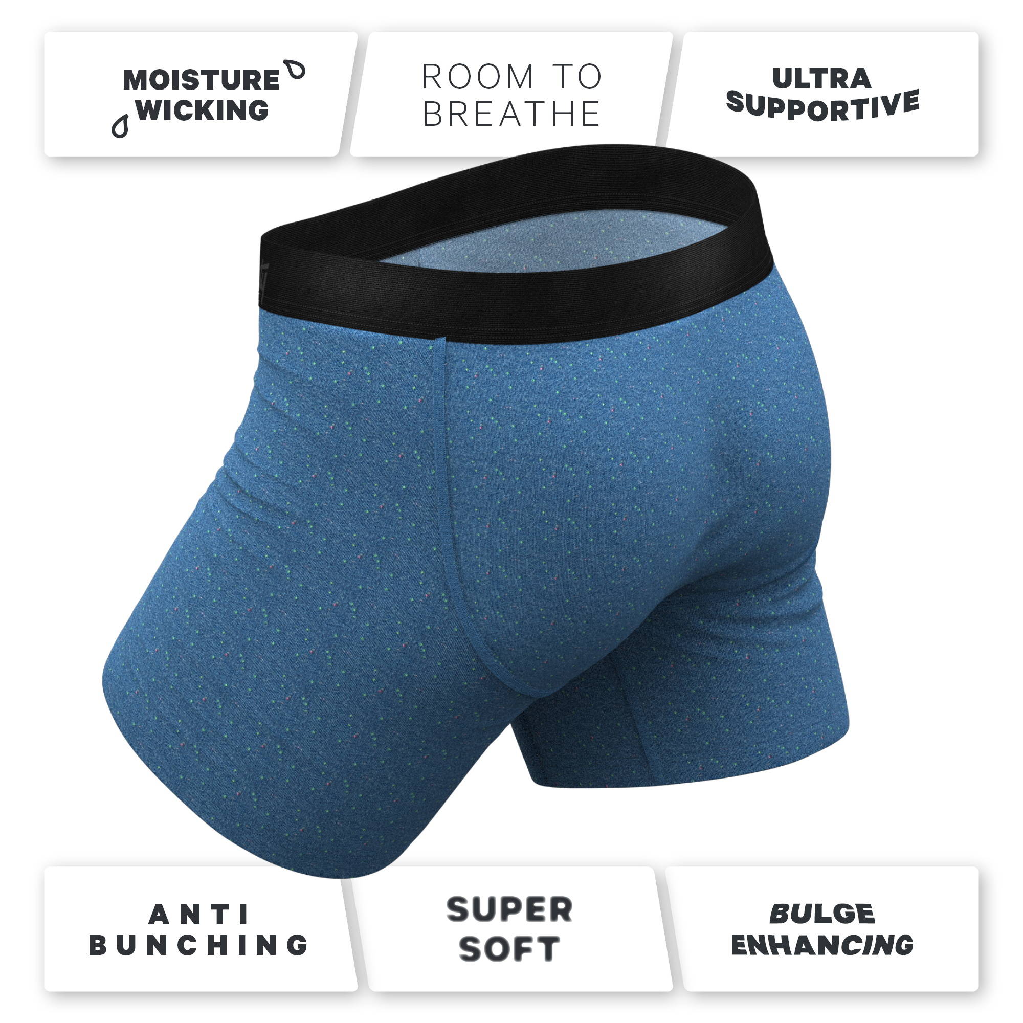 The Fleck Me | Heather Blue Flecked Ball Hammock® Pouch Underwear - Shinesty