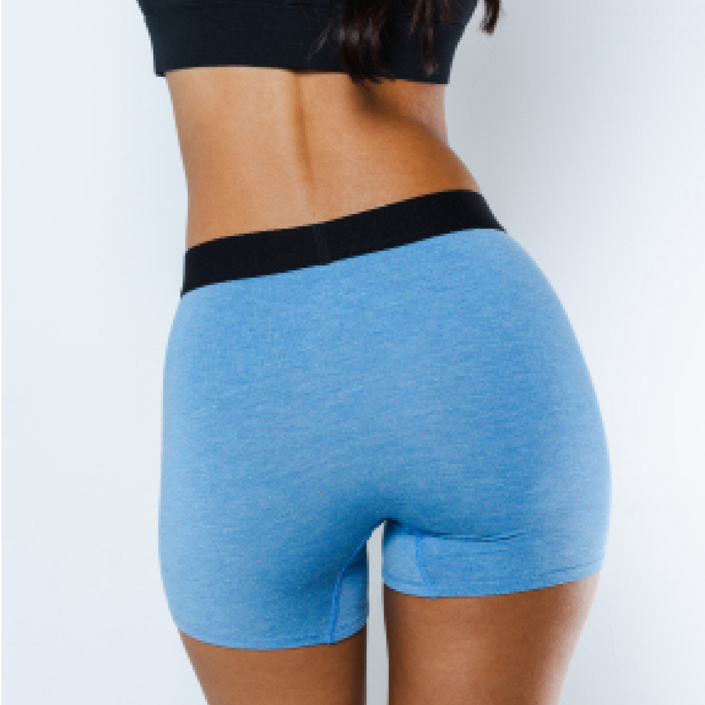 The Fleck Me | Heather Blue Flecked Women’s Boxers - Shinesty