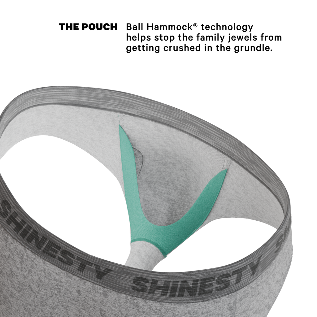 The Flintstone | Heather Grey and Black Ball Hammock® Pouch Underwear Briefs - Shinesty