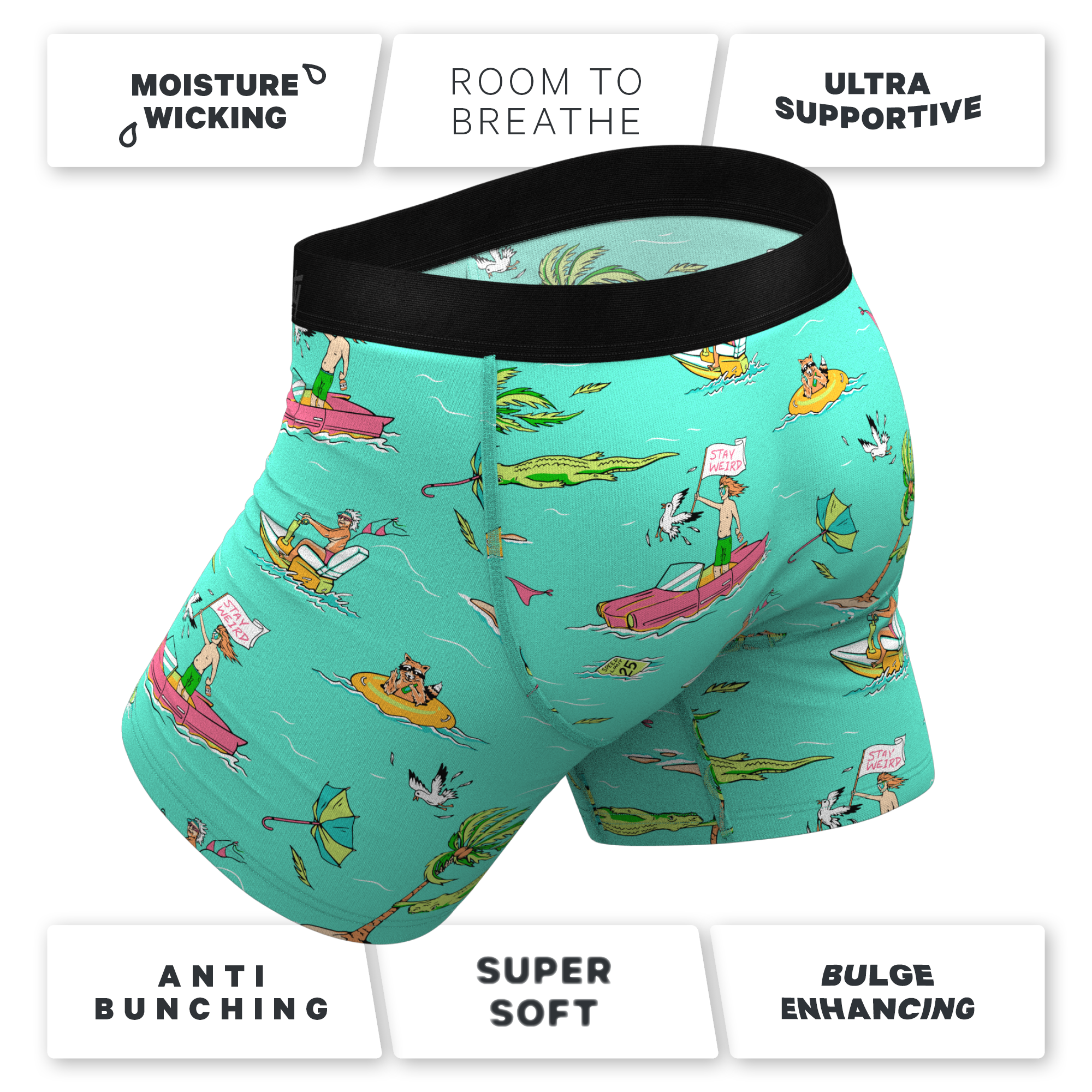 The Florida Man | Hurricane Scene Ball Hammock® Pouch Underwear With Fly - Shinesty