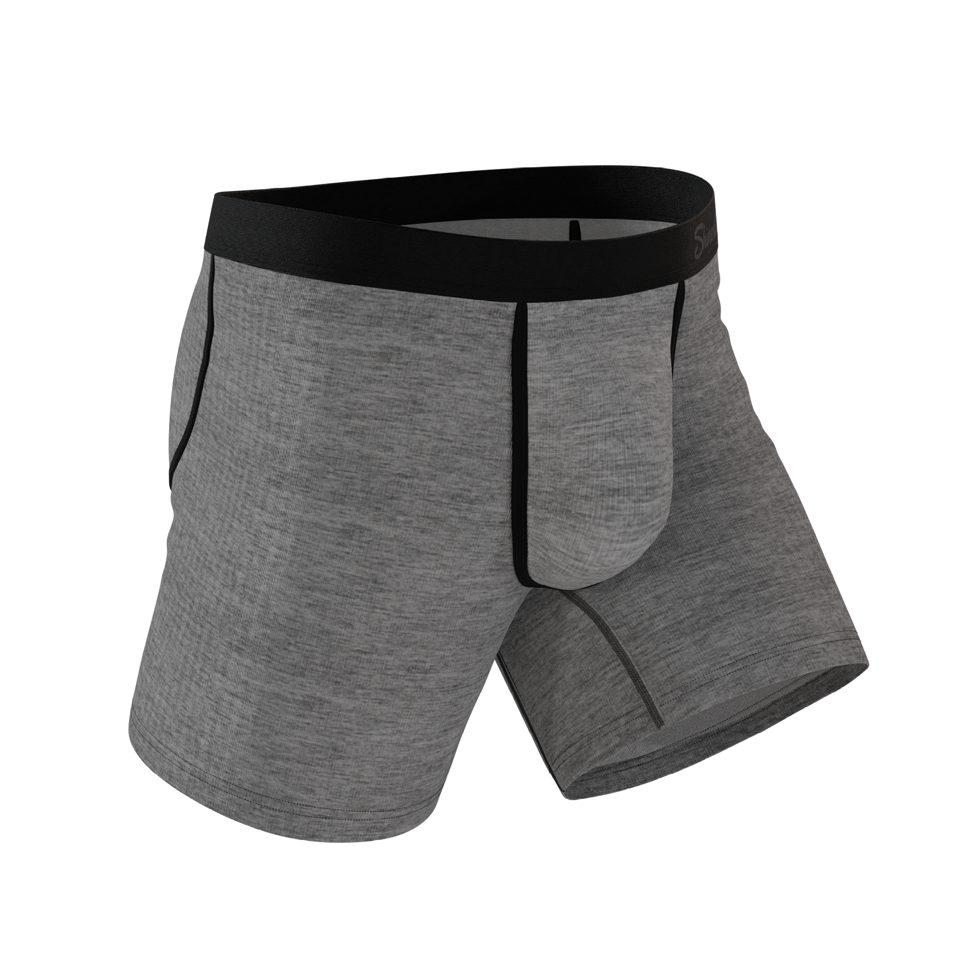The Fog Horn | Light Heather Grey InflataBulge™ Pump Up Boxer Briefs - Shinesty