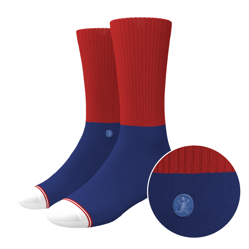 The Fourth | Patriotic Red and Blue Heel Hammock™ Crew Socks - Shinesty