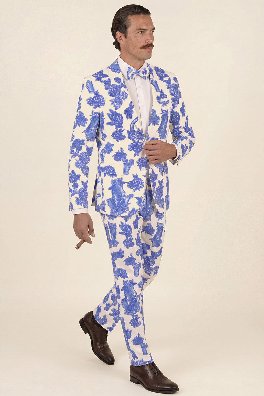 The Thoroughbred | Blue Spring Toile Suit Pants - Shinesty
