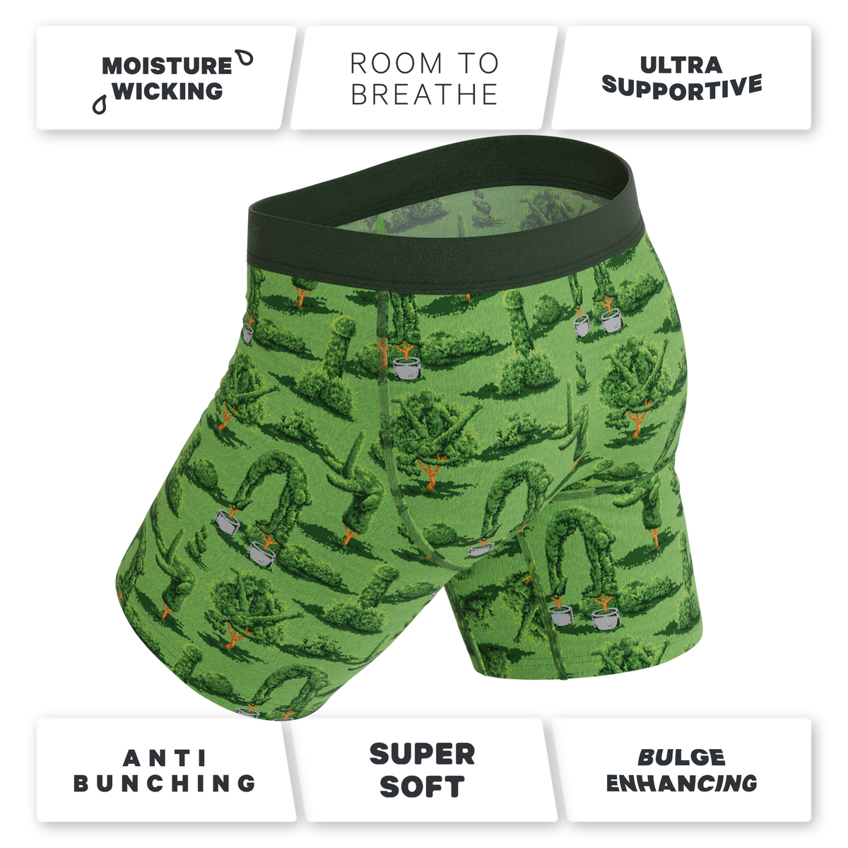 The Full Bush Bush Club | Naughty Landscaping Ball Hammock® Boxer - Long Leg - Shinesty