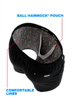 The Funky Fresh | Black and Neon Tribal Ball Hammock® Pouch 8" Swim Trunks - Shinesty