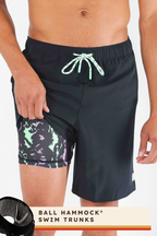 The Funky Fresh | Black and Neon Tribal Ball Hammock® Pouch 8" Swim Trunks - Shinesty