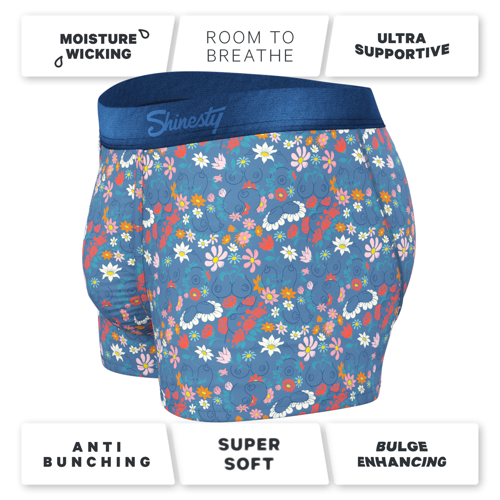 The Gardening Nips | Busty Floral Ball Hammock® Pouch Trunks Underwear - Shinesty