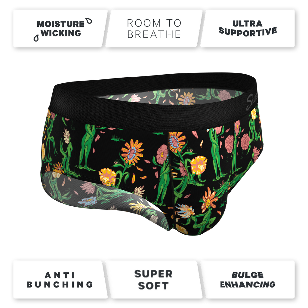 The Garden of Breedin | Flower Print Ball Hammock® Pouch Underwear Briefs - Shinesty