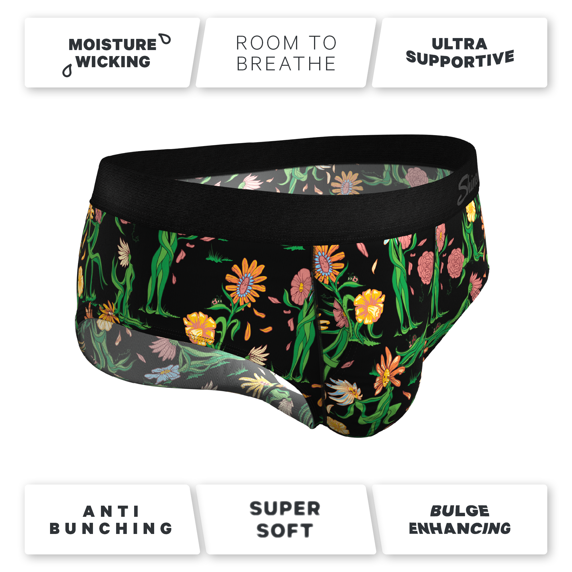 The Garden of Breedin | Flower Print Ball Hammock® Pouch Underwear Briefs - Shinesty