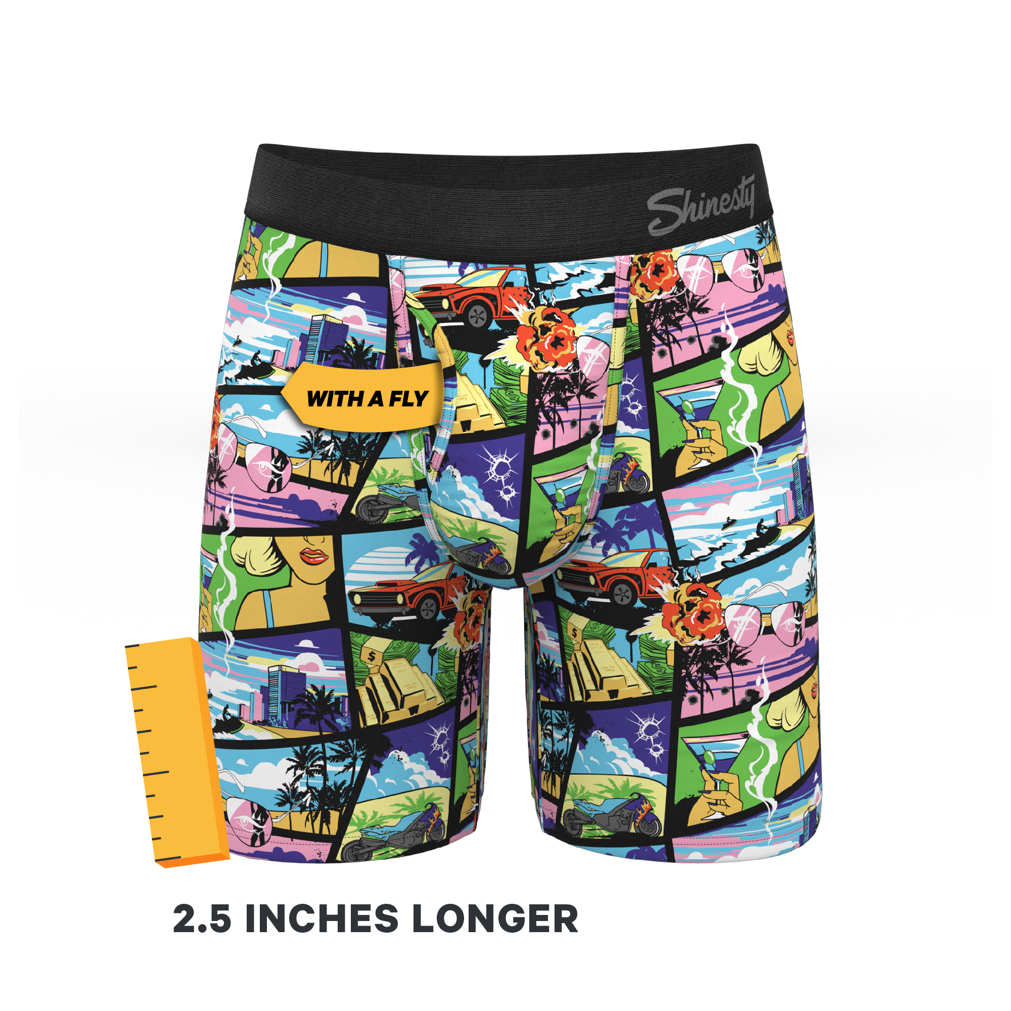 The Gas Pedal | Pop Art Ball Hammock® Boxer - Long Leg - Shinesty