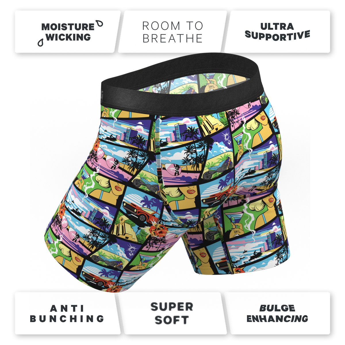 The Gas Pedal | Pop Art Ball Hammock® Boxer - Long Leg - Shinesty
