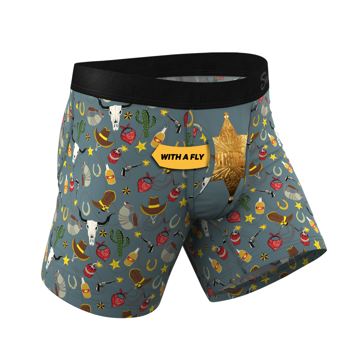 The Giddy Up | Sheriff Badge Ball Hammock® Pouch Underwear With Fly - Shinesty