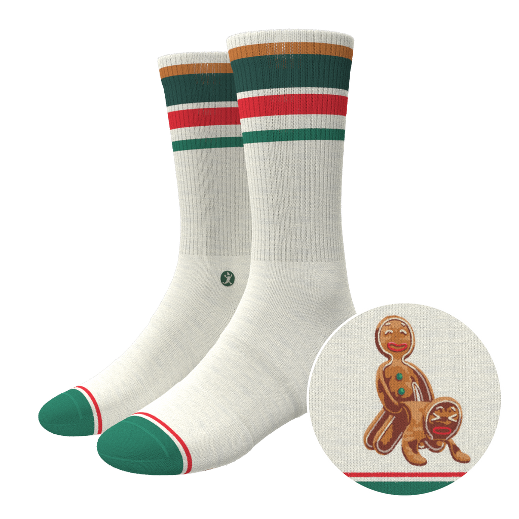 The Ginger Rail | Gingerbread Heel Hammock™ Crew Socks - Shinesty