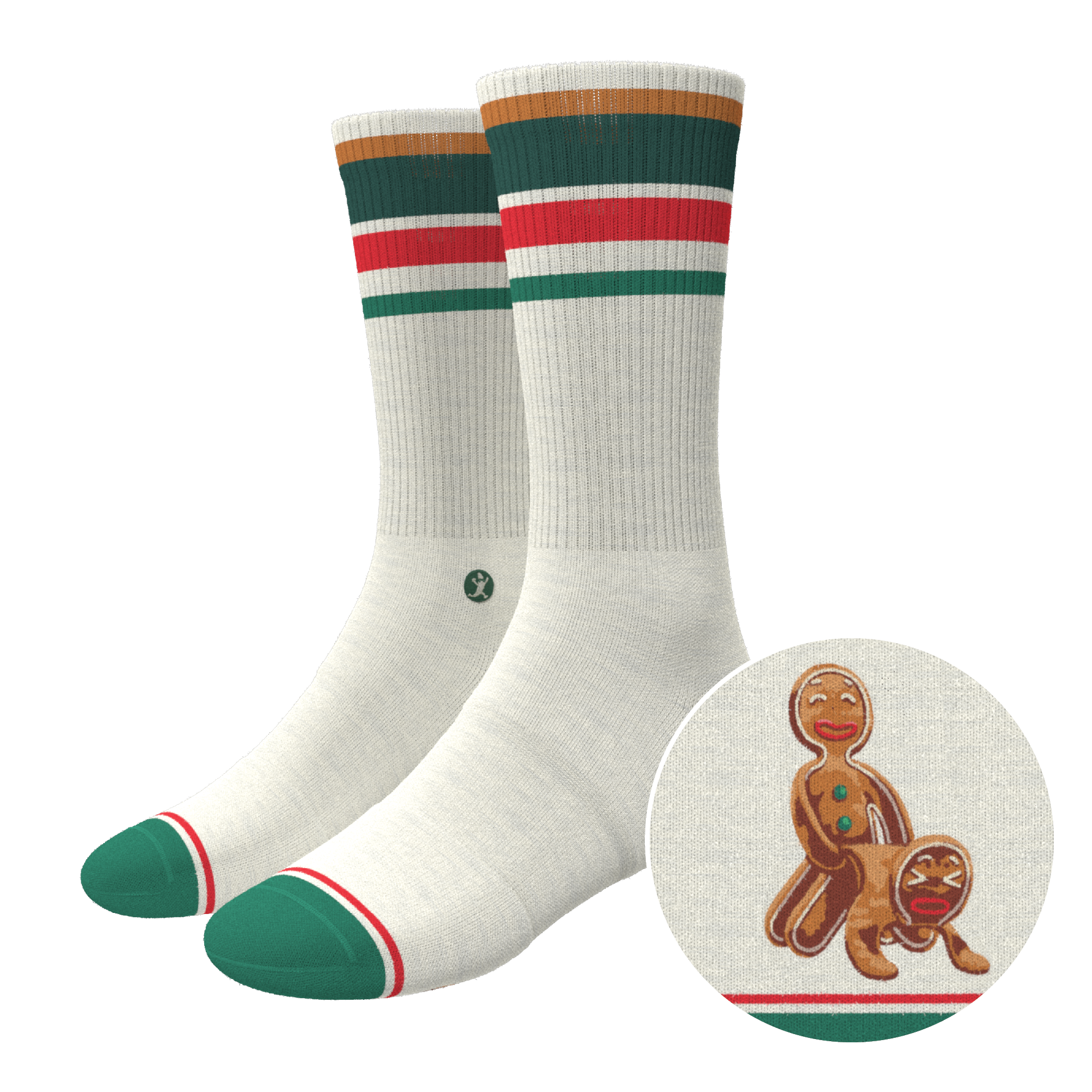 The Ginger Rail | Gingerbread Heel Hammock™ Crew Socks - Shinesty