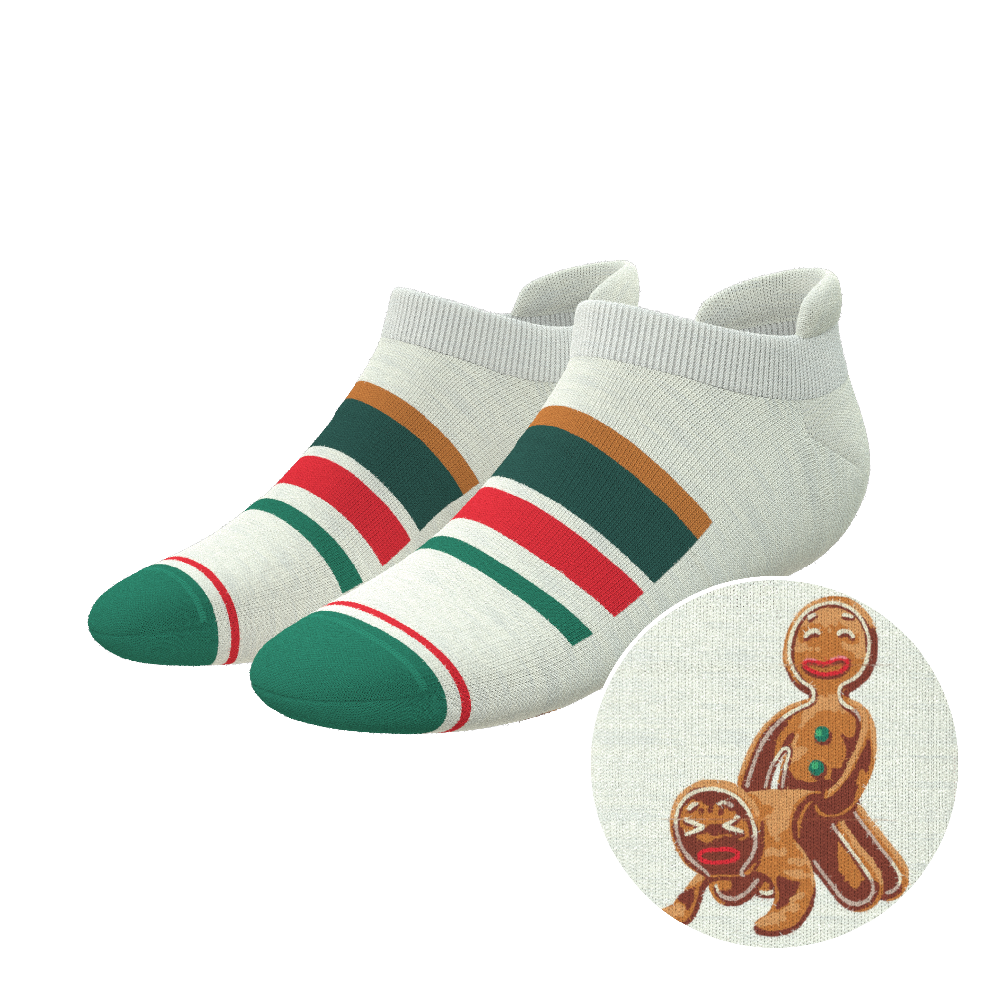 The Ginger Rail | Gingerbread Heel Hammock™ Ankle Socks - Shinesty