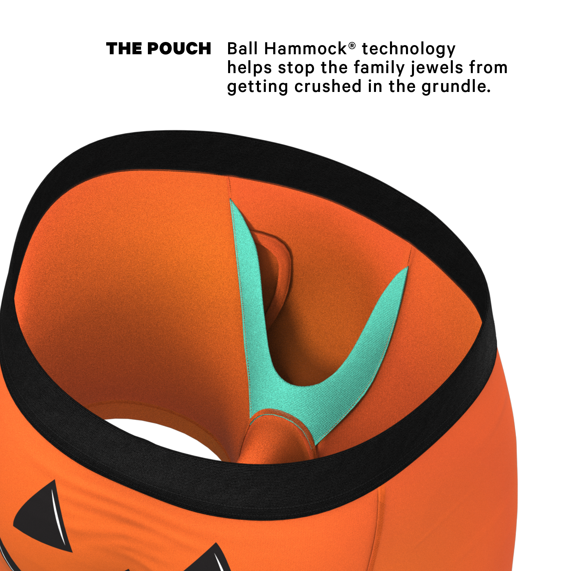 The Good Gourd | Jack O Lantern Ball Hammock® Pouch Underwear With Fly - Shinesty