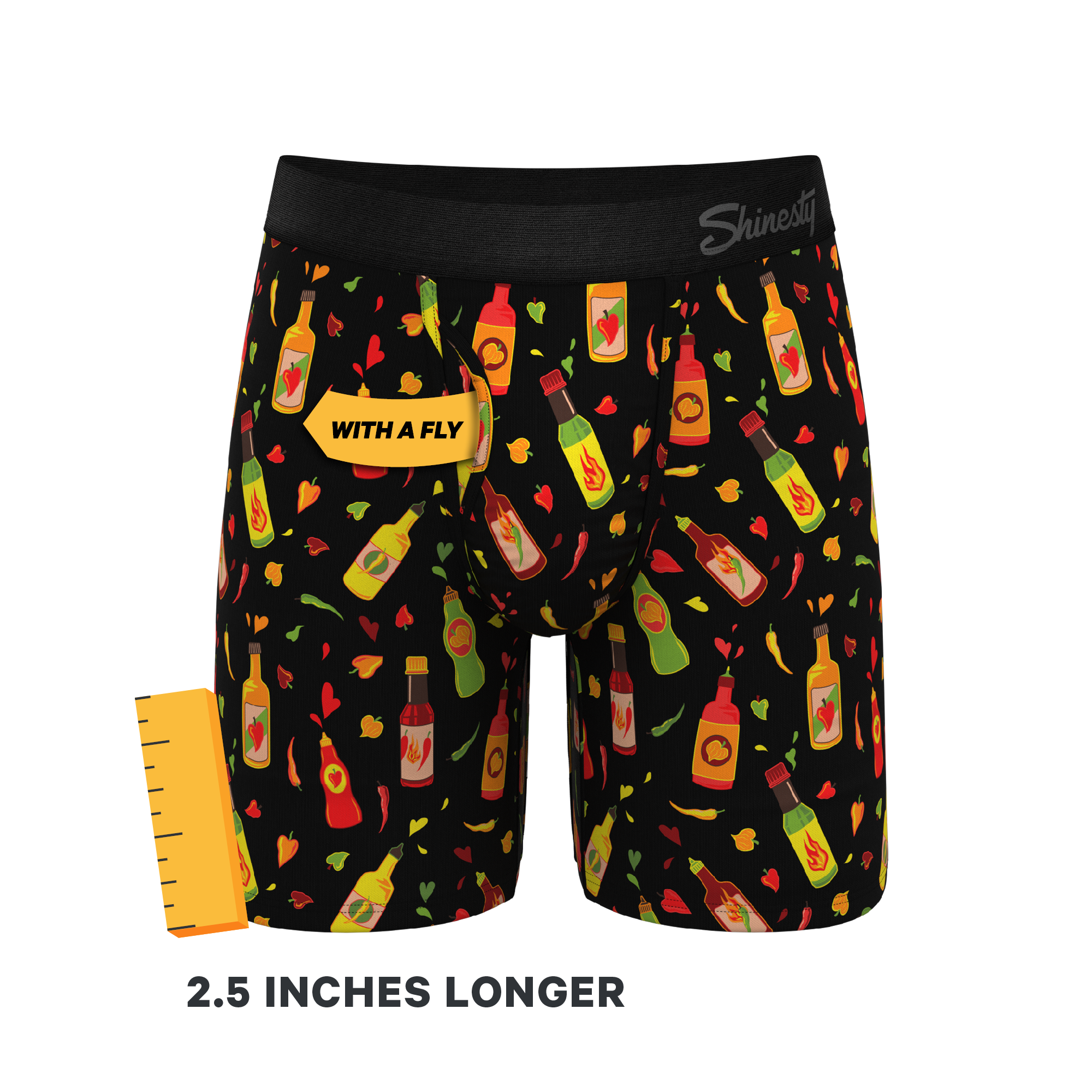 The Gotcha Sriracha | Hot Sauce Ball Hammock® Boxer - Long Leg - Shinesty