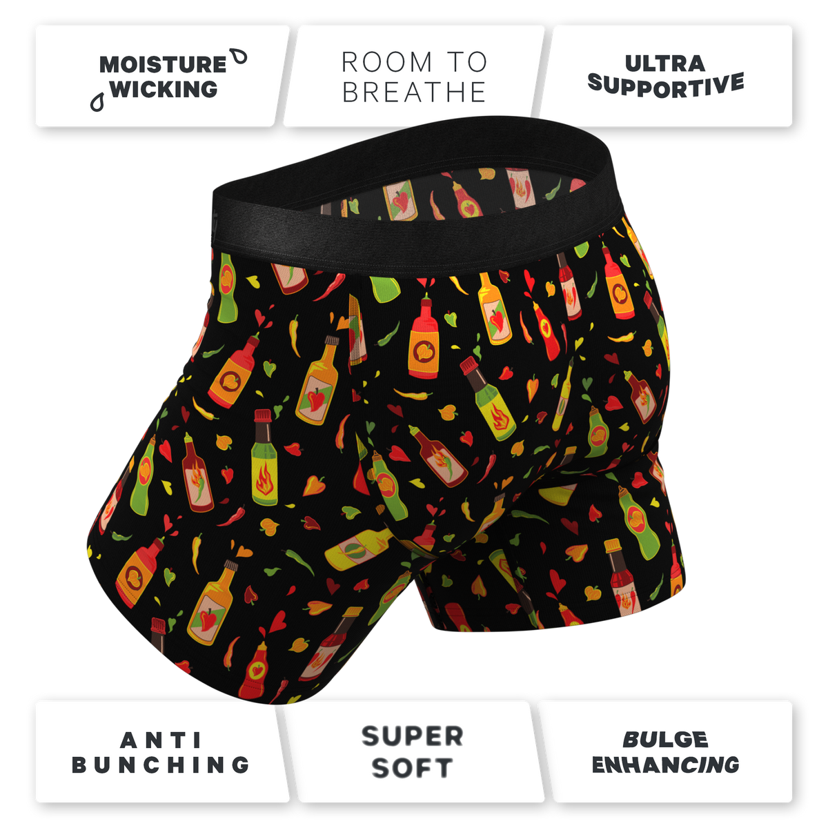 The Gotcha Sriracha | Hot Sauce Ball Hammock® Pouch Underwear - Shinesty