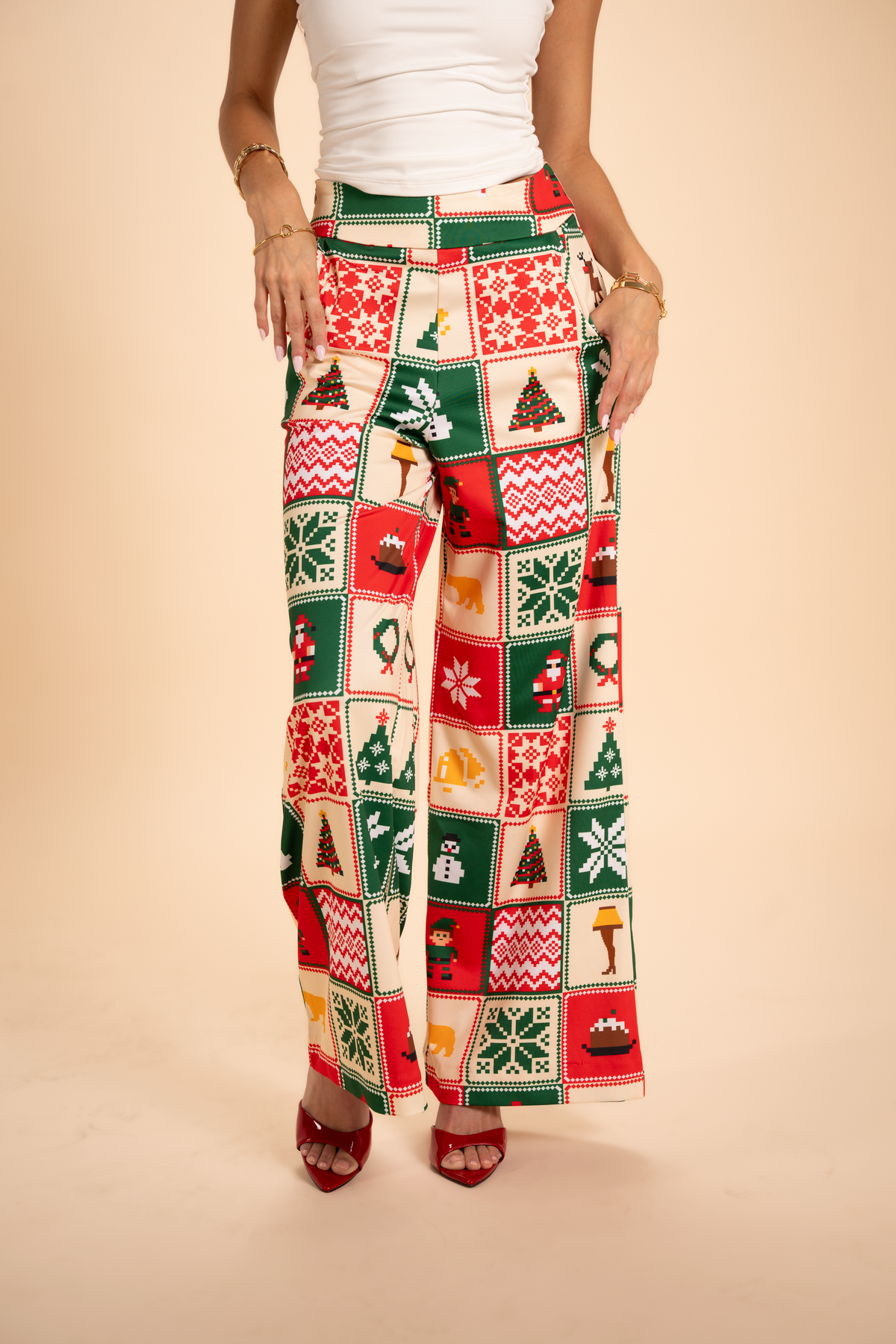 The Grandma's Monstrosity | Quilt Wide Leg Pants - Shinesty