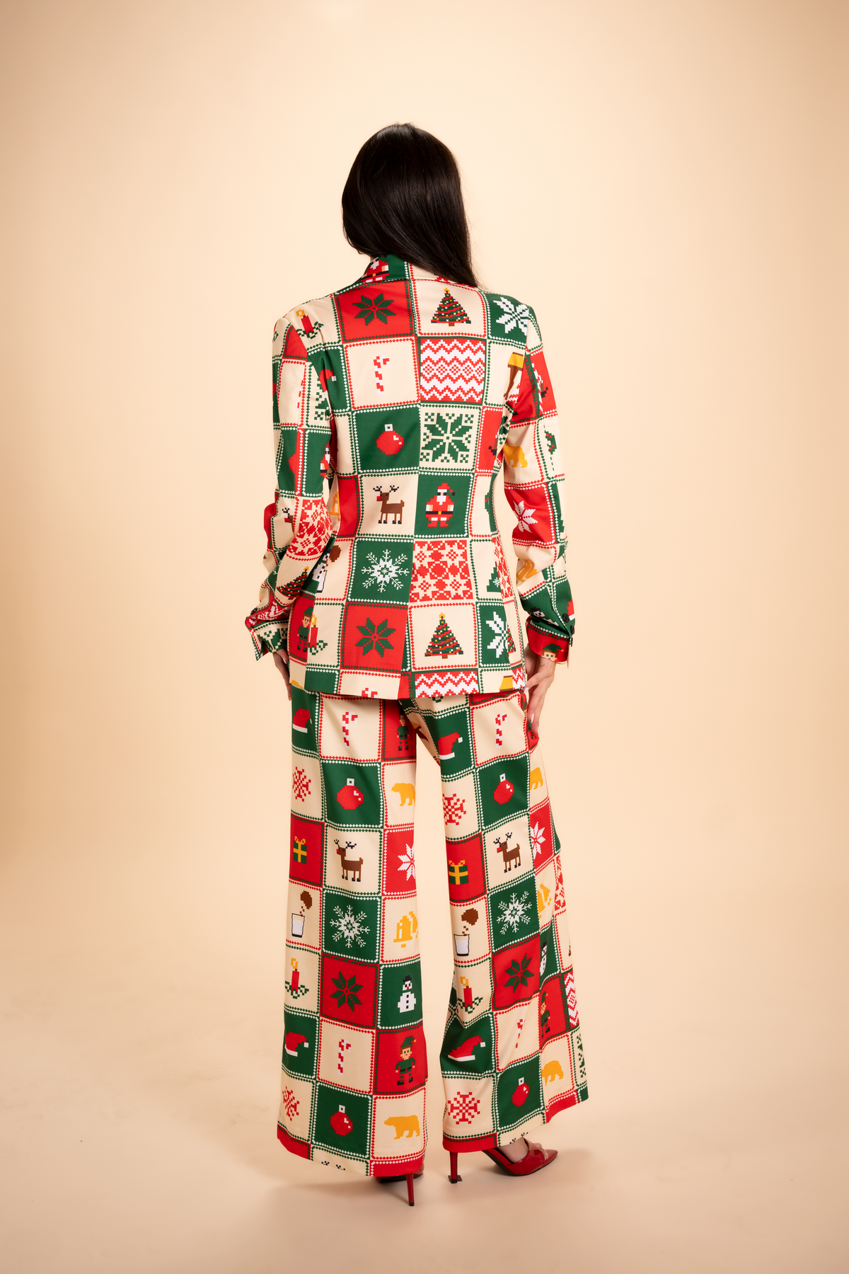 The Grandma's Monstrosity | Quilt Notch Collar Lined Blazer - Shinesty