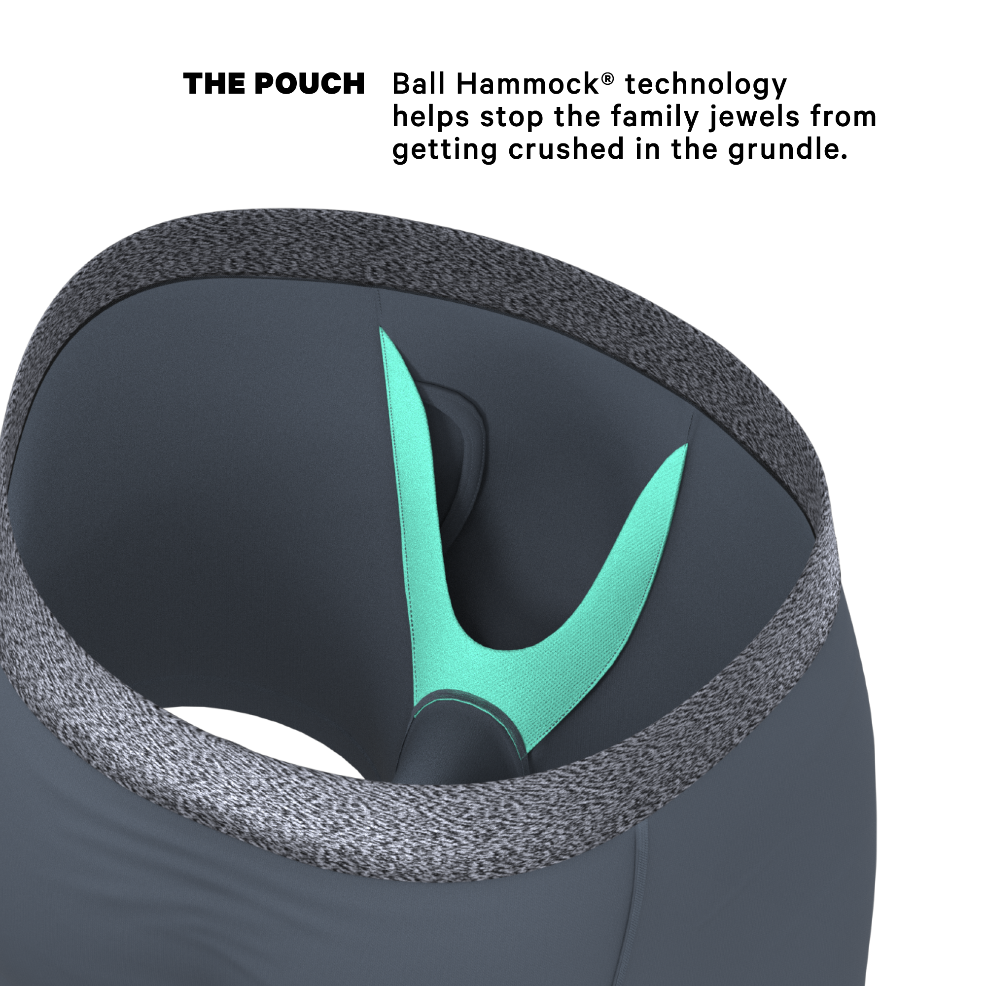 The Graphite | Tonal Grey Ball Hammock® Pouch Underwear With Fly - Shinesty