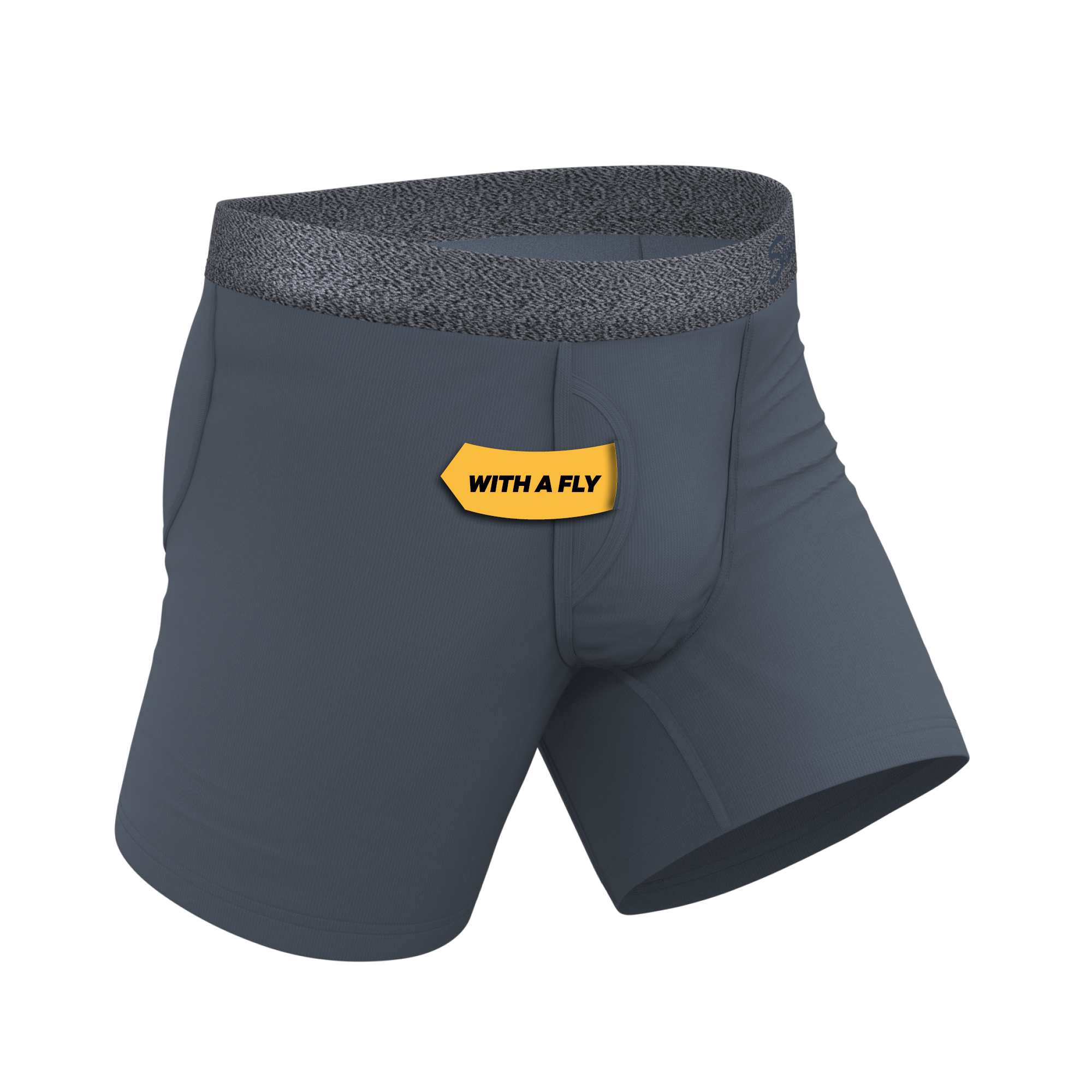The Graphite | Tonal Grey Ball Hammock® Pouch Underwear With Fly - Shinesty