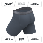 The Graphite | Tonal Grey Ball Hammock® Boxer - Long Leg - Shinesty