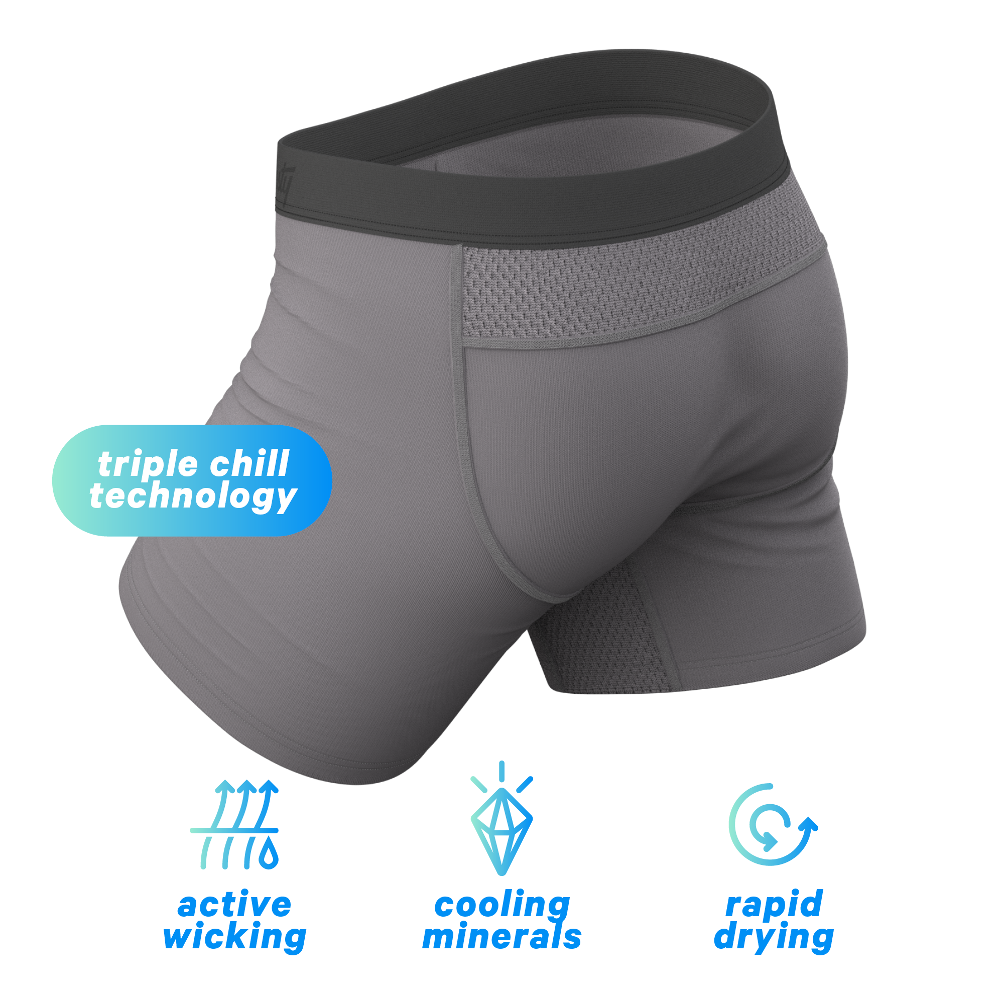 The Gray Wolf | Gray Tonal paradICE™ Cooling Ball Hammock® Underwear - Shinesty