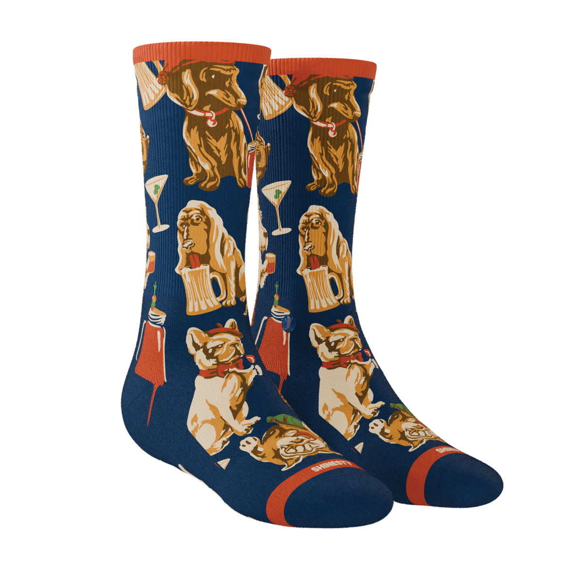 The Hair Of The Dog | Dogs & Drinks Heel Hammock™ Crew Socks - Shinesty