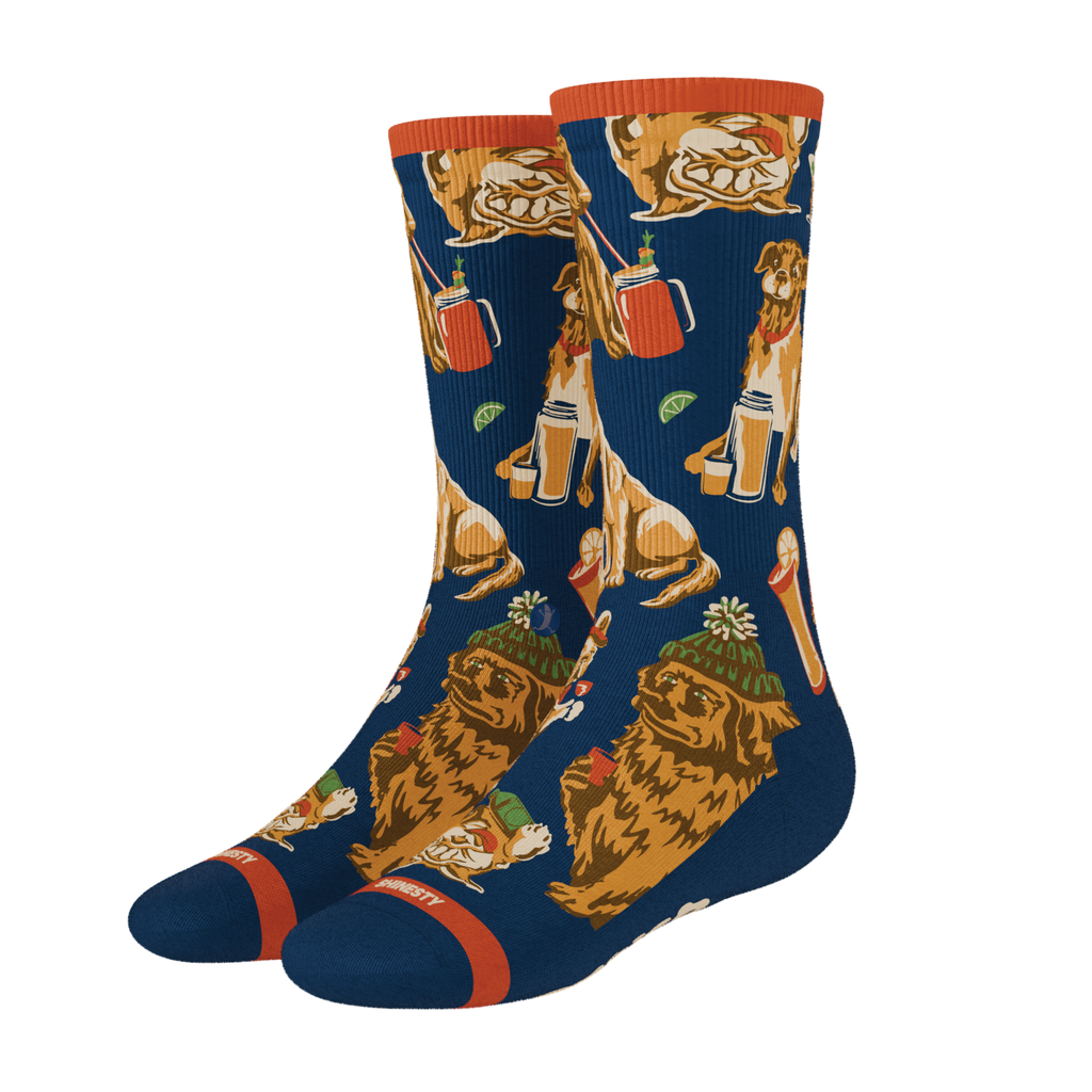 The Hair Of The Dog | Dogs & Drinks Heel Hammock™ Crew Socks - Shinesty