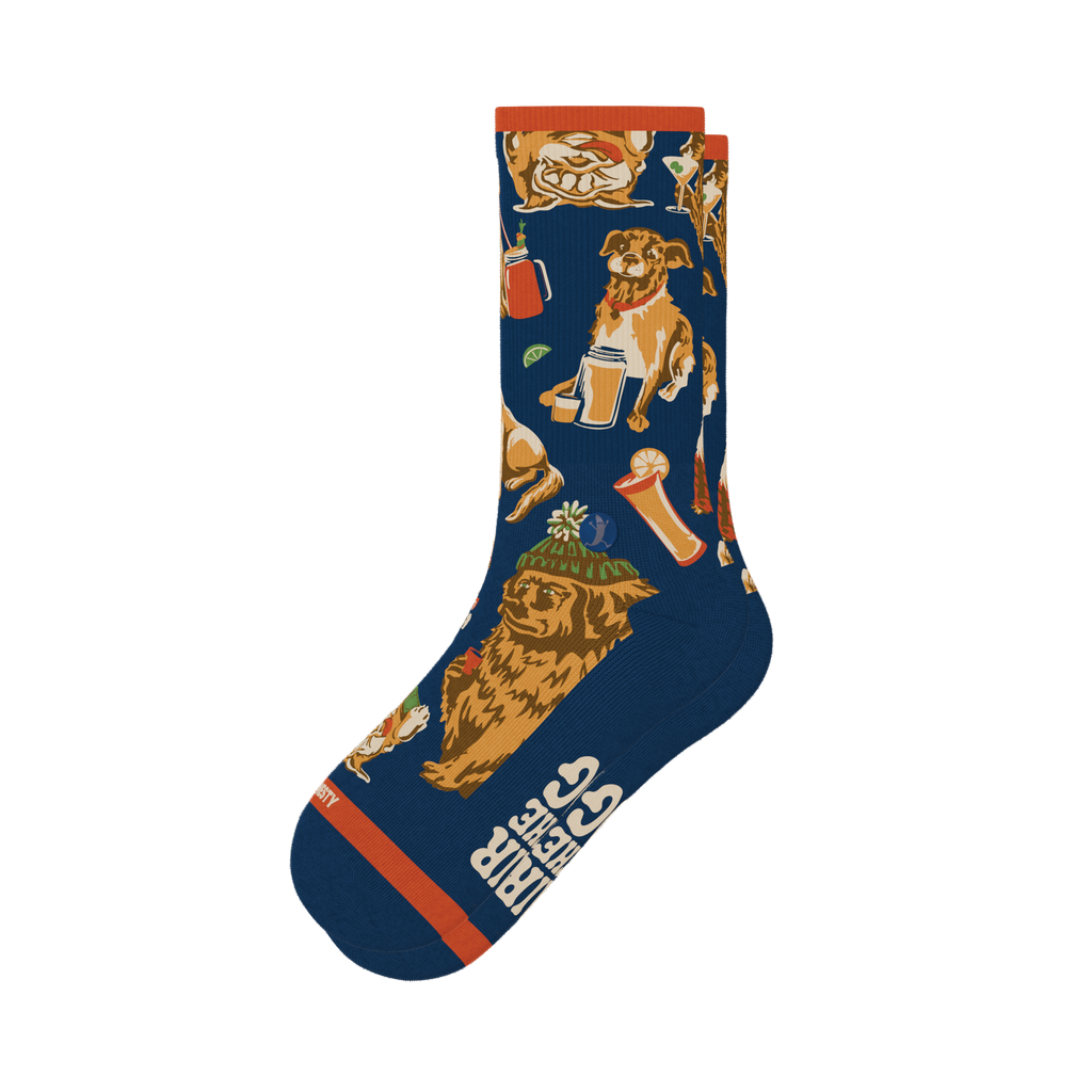 The Hair Of The Dog | Dogs & Drinks Heel Hammock™ Crew Socks - Shinesty