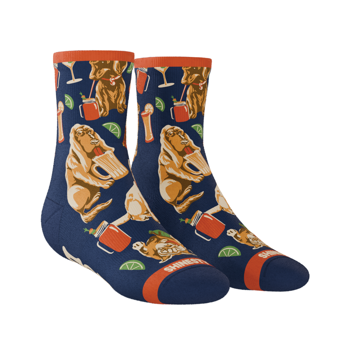 The Hair Of The Dog | Dogs & Drinks Heel Hammock™ Quarter Crew Socks - Shinesty
