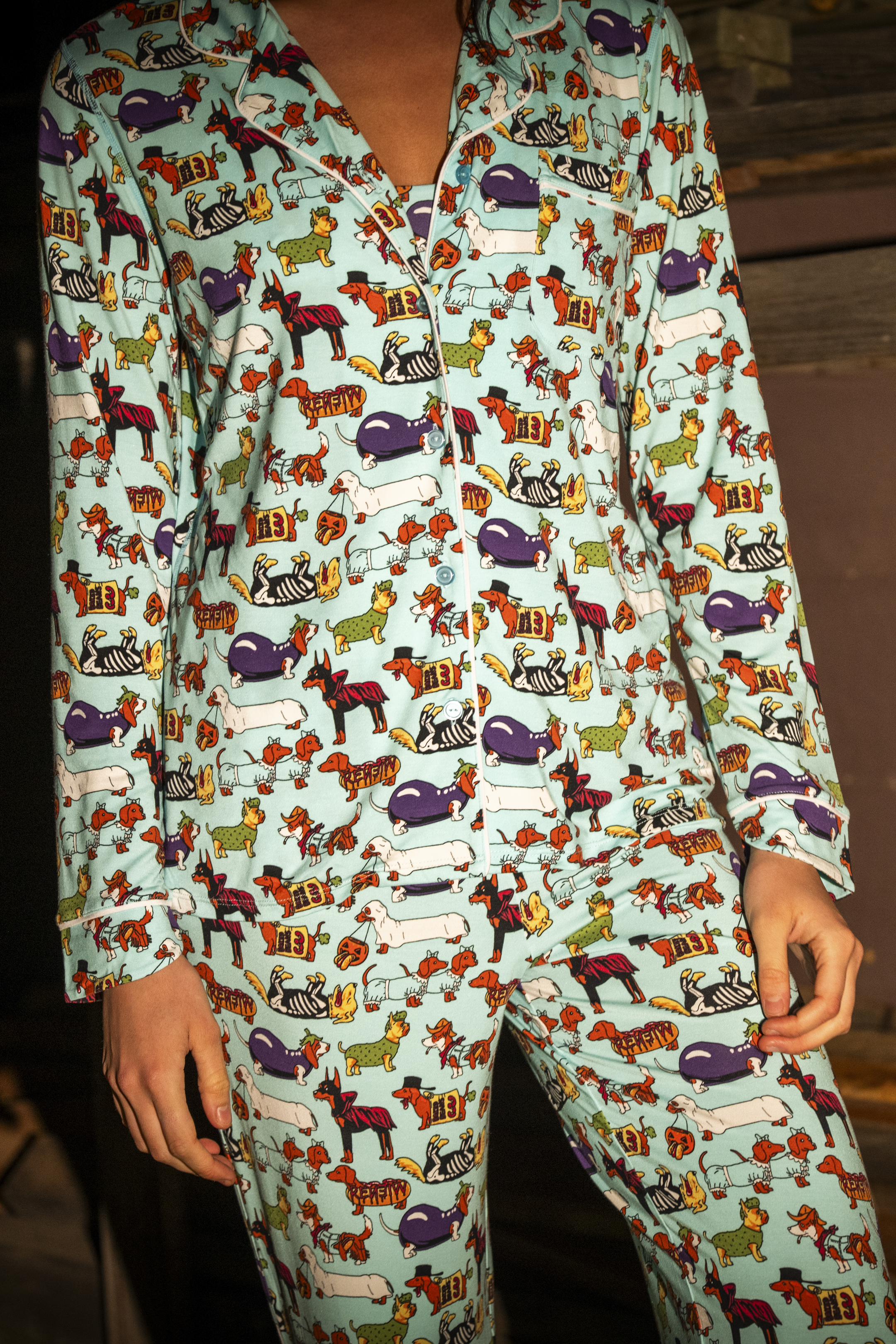 The Halloweenies | Halloween Dogs SleepDeep™ Women’s Long Sleeve Pajama Set - Shinesty