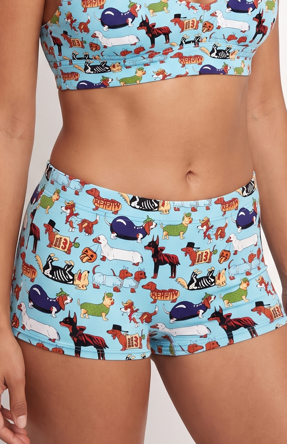 The Halloweenies | Halloween Dogs Modal Boyshort Underwear - Shinesty