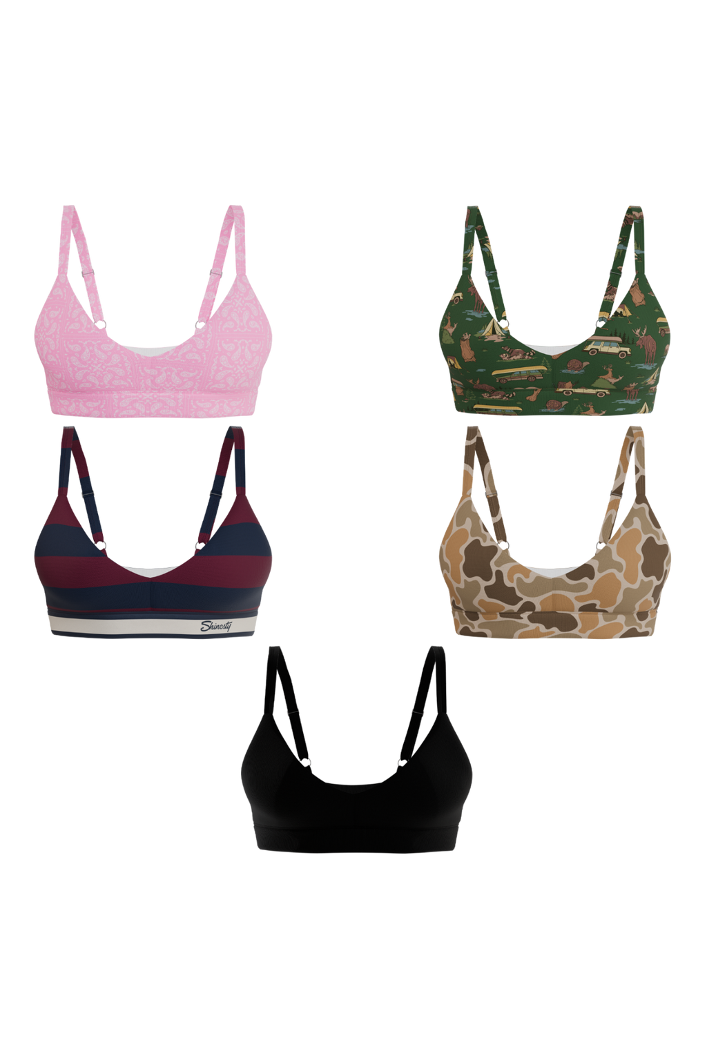 The Happy Trails | Boob Hammock™ Plunge Bralette 5 Pack - Shinesty