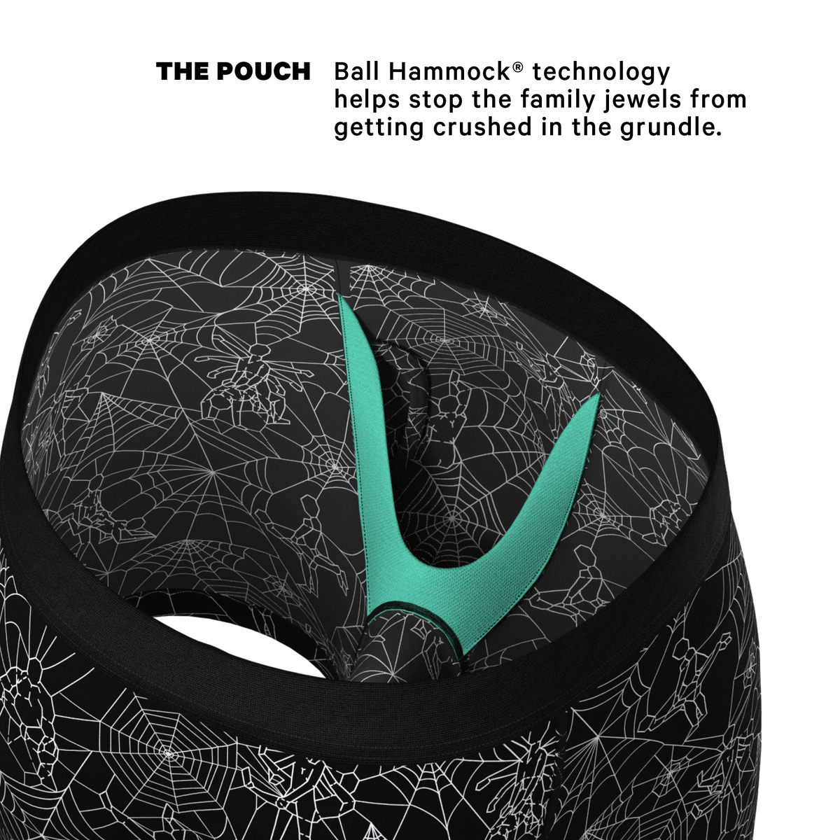 The Harlot's Web | Naughty Spider Web Ball Hammock® Pouch Underwear With Fly - Shinesty