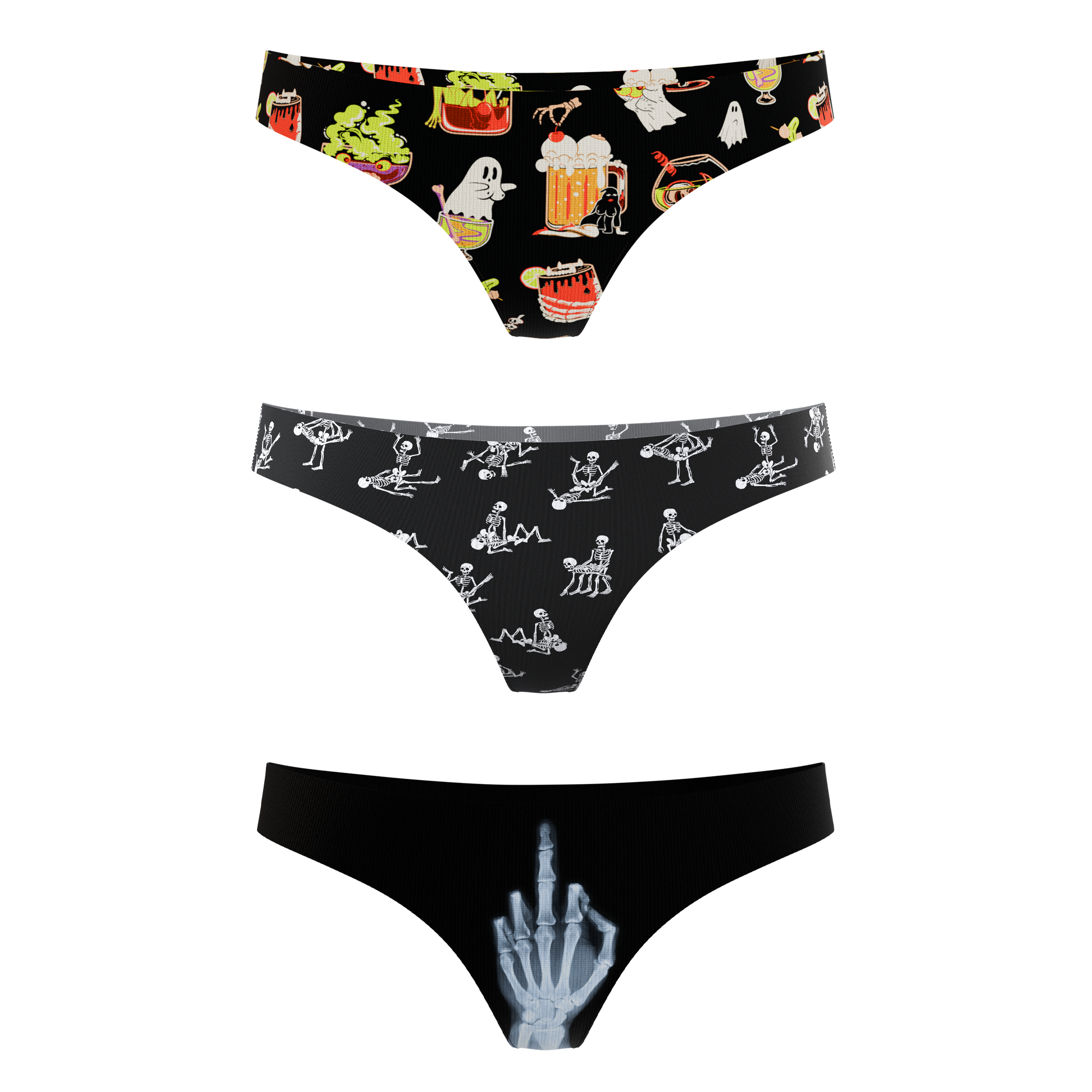 The Haunted Trio | Women's Thong Underwear 3 Pack - Shinesty