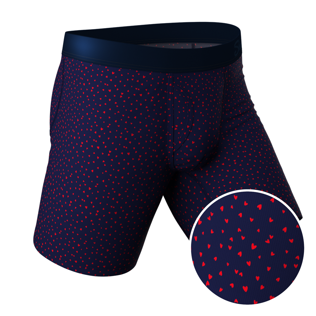 The Heartthrob | Tiny Hearts Valentines Day Ball Hammock® Boxer - Long Leg - Shinesty